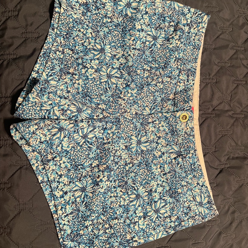 Lilly Pulitzer High Waist Blue and White Shorts